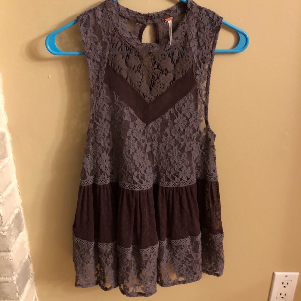 Free People Lace and Tulle Blouse / Top - Medium